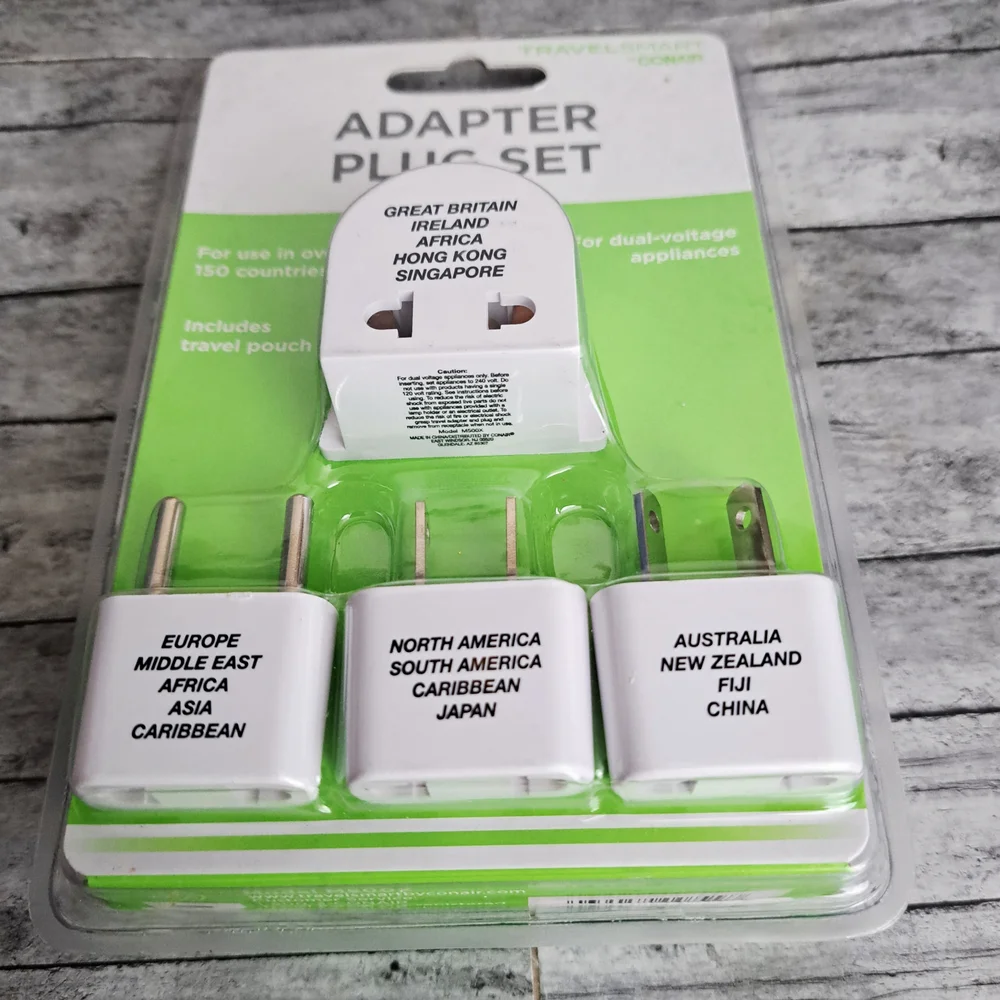 Travel Smart Conair Universal Travel Adapter Plug Set - White